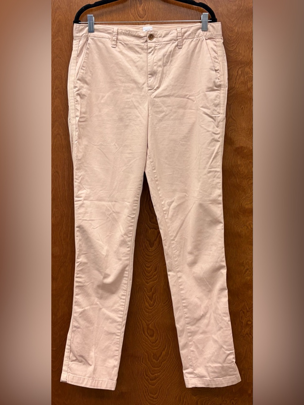 GAP BLUSH PINK GIRLFRIEND CHINO PANTS COTTON BLEND W/STRETCH MID-RISE SZ 10 TALL